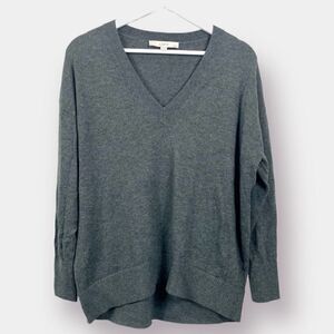 NEW Loft V-Neck Sweater Dark Gray Size MP Medium Petite